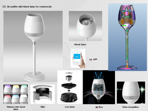 공기청정기 & 조명 (Air purifier & mood lamp) 설계 , 개발